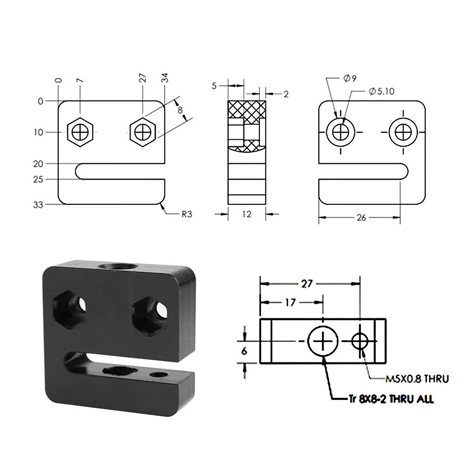 ANTI-BACKLASH BLOCK NUT T8 , V-Slot Aluminum Profile , อลูมิเนียมโปรไฟล์ V SLOT