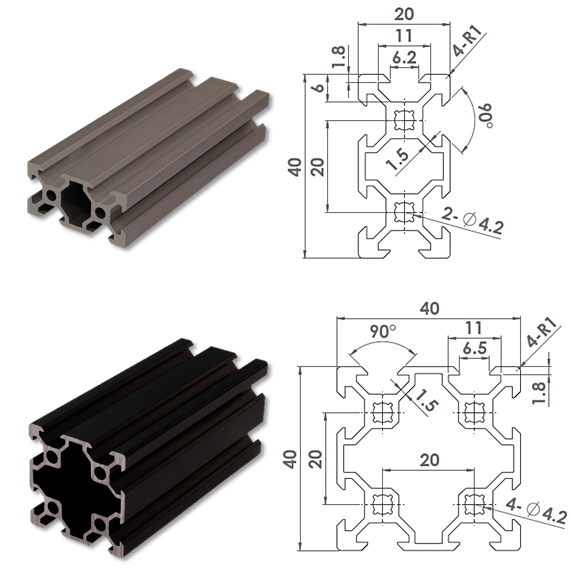 อลูมิเนียมโปรไฟล์ , VSLOT อลูมิเนียมโปรไฟล์ , V-SLOT อลูมิเนียมโปรไฟล์