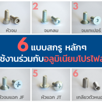 6-แบบ-สกรูหลักๆ-ที่ใช้งานร่วมกับ-อลูมิเนียมโปรไฟล์